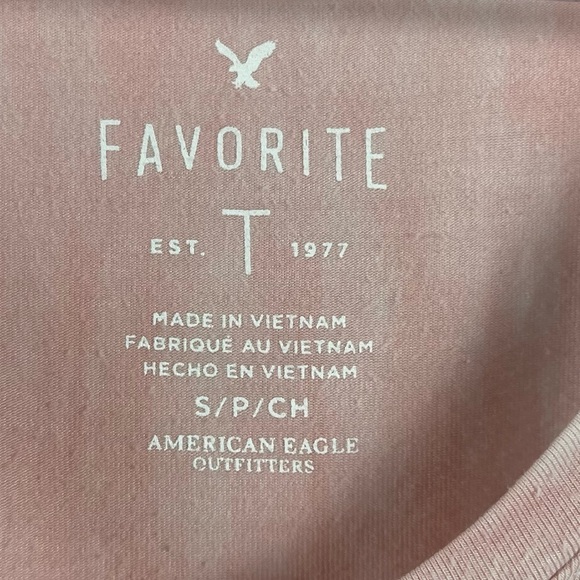 American Eagle Small Favorite T Pastel Tie Dye V Neck Flowy Boho Boxy Beachy - Picture 3 of 4